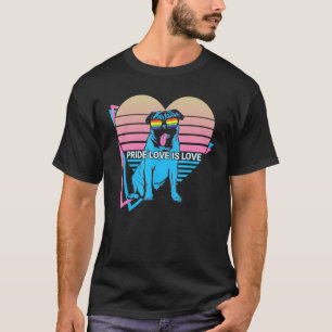Pug LGBTQ Retro Pride Love Is Love T-Shirt