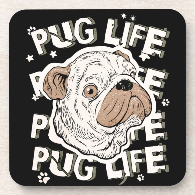 Pug Life Animal Dog Coaster (Front)