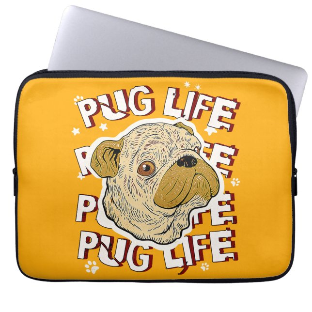 Pug Life Animal Dog Laptop Sleeve (Front)