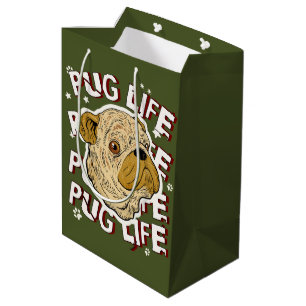 Pug Life Animal Dog Medium Gift Bag