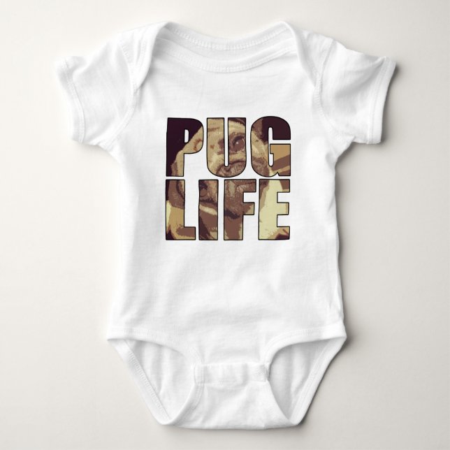 Pug Life Baby Bodysuit (Front)