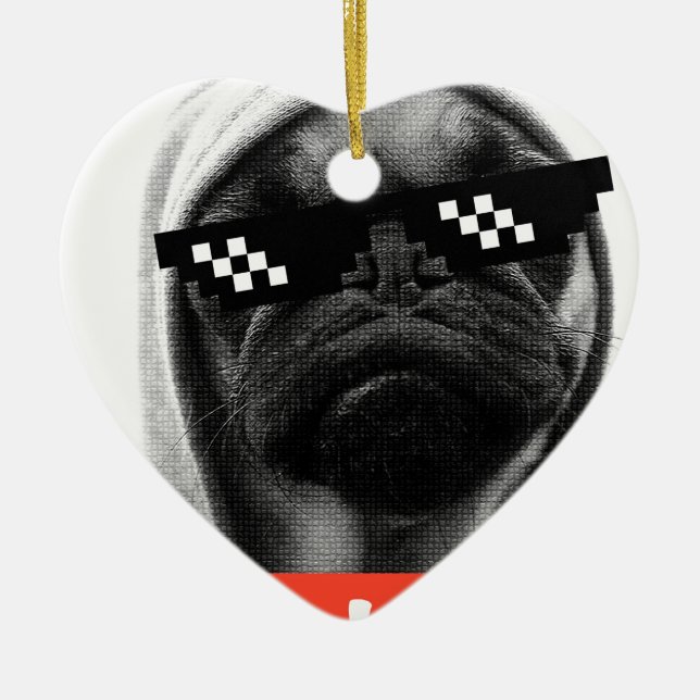 Pug Life Ceramic Tree Decoration (Front)