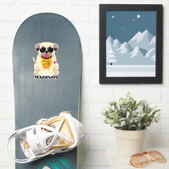 Pug Life custom name (Snowboard)