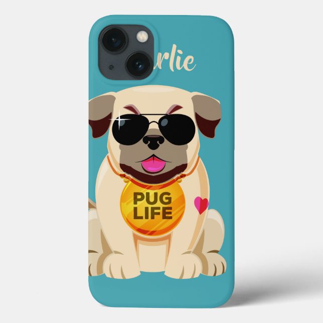 Pug Life custom name & colour device cases (Back)