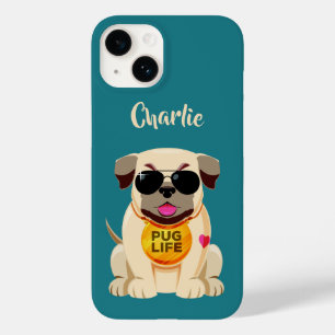 Pug Life custom name & colour phone cases