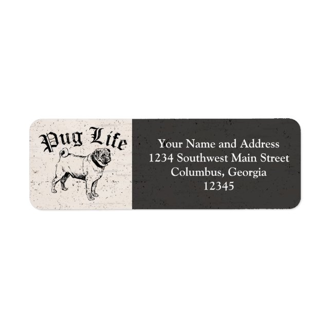 Pug Life Funny Dog Gangster (Front)