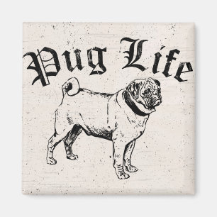 Pug Life Funny Dog Gangster Magnet