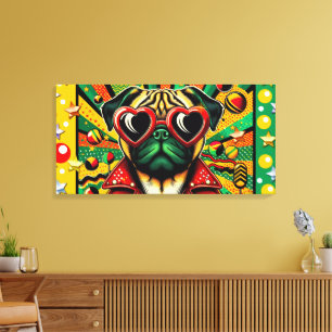 PUG LIFE LIVING IN THE 80'S-6 CANVAS PRINT
