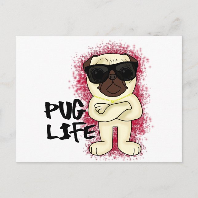 Pug Life Postcard (Front)