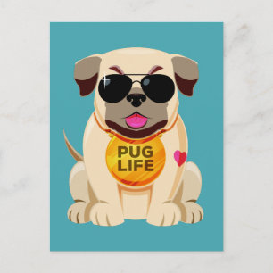 Pug Life postcard