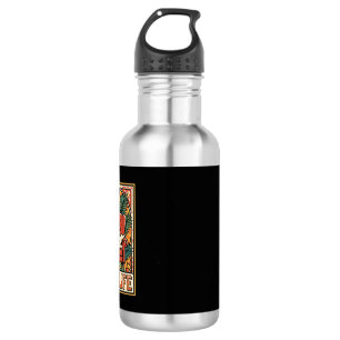 Pug Life Retro Folk Art Dog 532 Ml Water Bottle