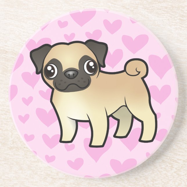 Pug Love Coaster (Front)
