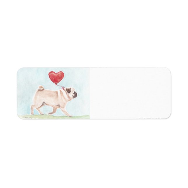 Pug Love Dog Art Return Address Labels (Front)