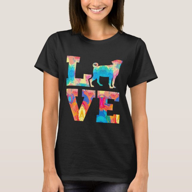 Pug Love Premium  Painting T-Shirt (Front)