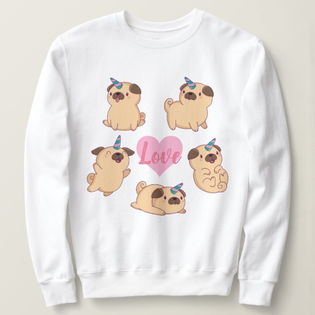 Pug Love Sweatshirt (Design Front)