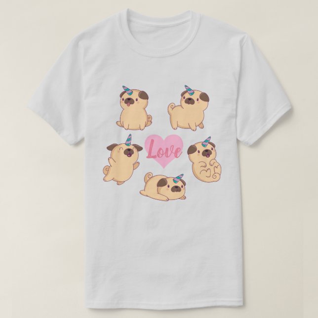 Pug Love T-Shirt (Design Front)