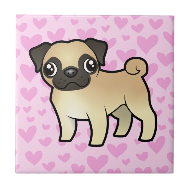 Pug Love Tile (Front)