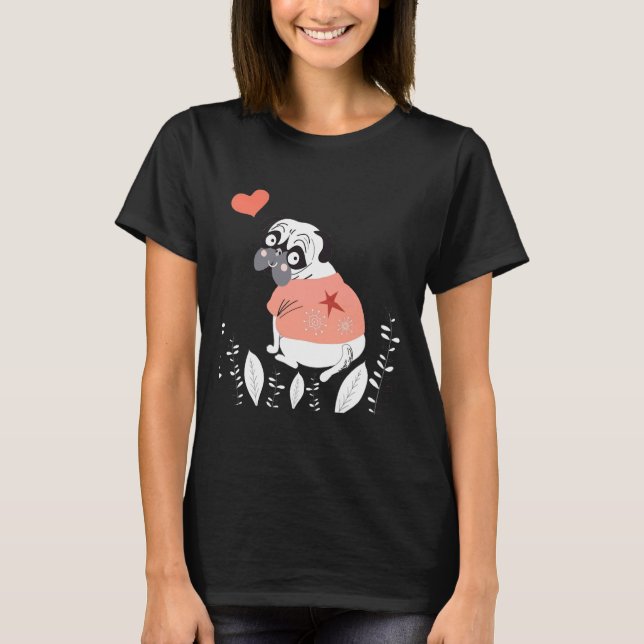 Pug love tshirt Classic T-Shirt 193 (Front)