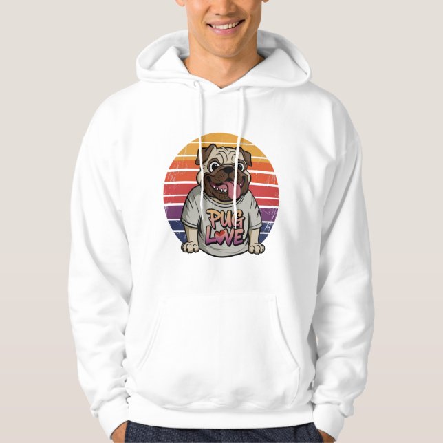 Pug Love Vibes Hoodie (Front)