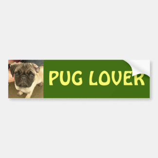 PUG LOVER bumper sticker
