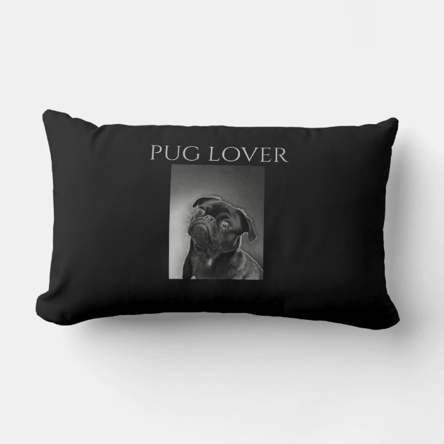 Pug lover Lumbar pillow. Lumbar Cushion (Front)