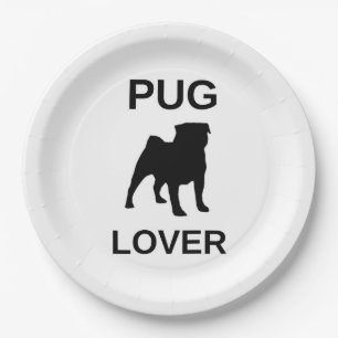 pug lover paper plate