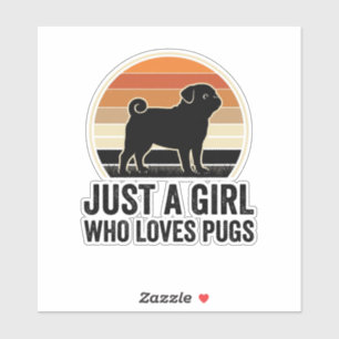 Pug Lover Vintage Just A Girl Dog Shirt Design_1