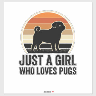 Pug Lover Vintage Just A Girl Dog Shirt Design_1