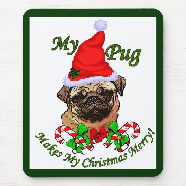 Pug  Lovers Christmas Gifts Mouse Pad (Front)