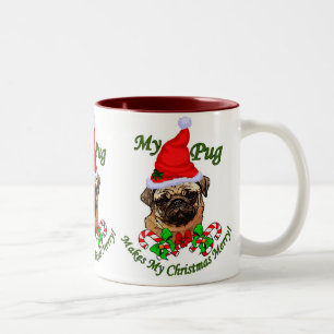 Pug Lovers Christmas Gifts Two-Tone Coffee Mug