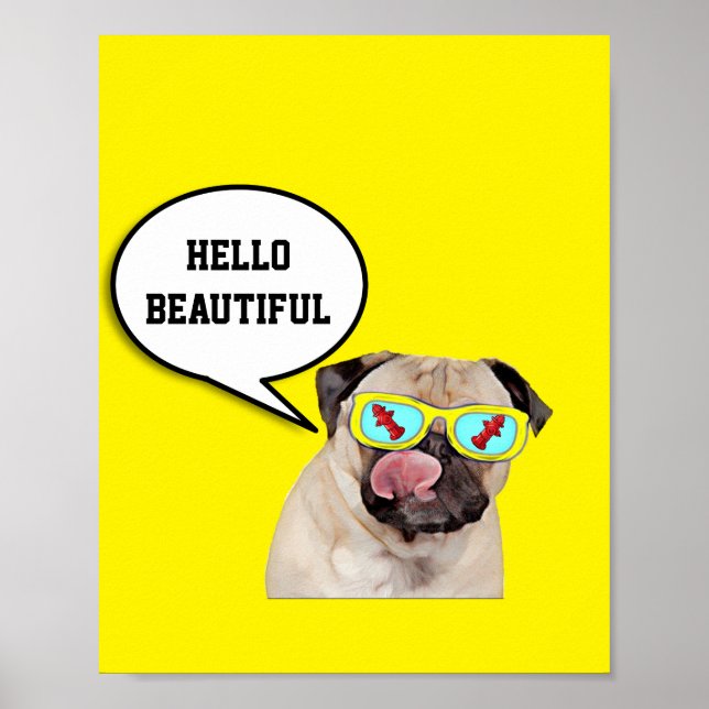 Pug loving fire hydrant  poster (Front)