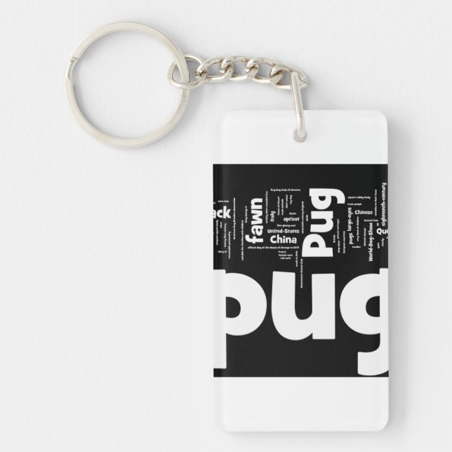 pug mashup.png key ring (Front)