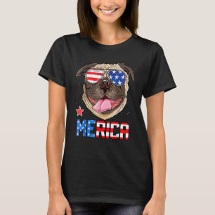 Pug Merica 4th Of July Men Kids Boys Girls Dog Pu T-Shirt