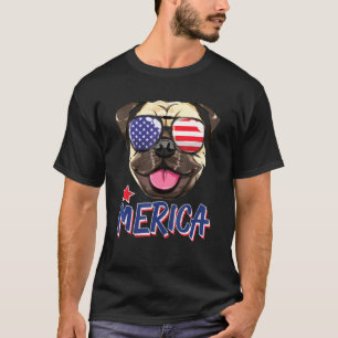 Pug Merica 4th of July Men Kids Boys Girls T-Shirt