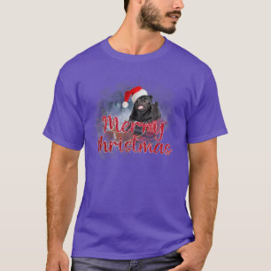 Pug Merry Christmas Black Pug Dog Xmas Pajama Men T-Shirt