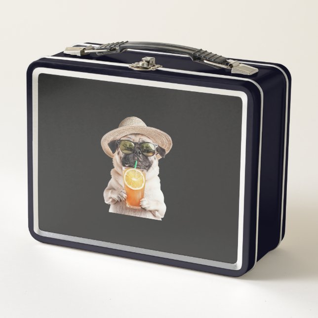 Pug     metal lunch box (Front)