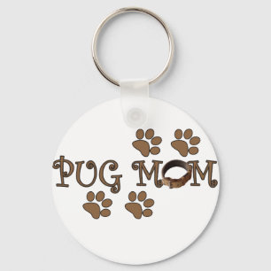 Pug Mom Key Ring