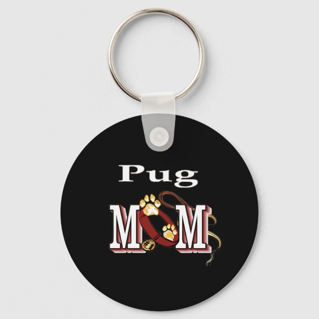 pug mom Keychain (Front)
