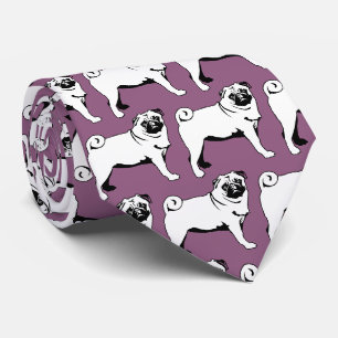 Pug Mops 2 sides printed Tie