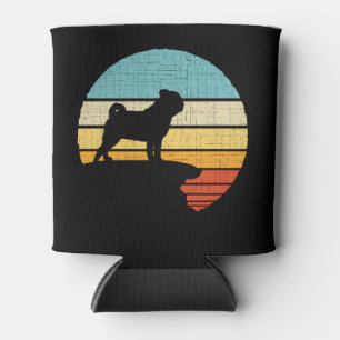 Pug Mops Carlin Retro Vintage 60s 70s Dog Lover Can Cooler