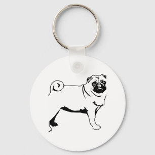 Pug Mops Key Ring