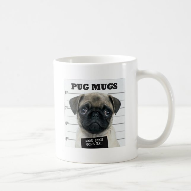Pug Mug, Good Pugs Gone Bad Coffee Mug (Right)