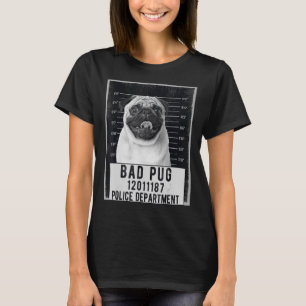 Pug Mug Shot Criminal Dog T-Shirt