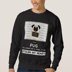 Pug Mugshot - Funny Pug Gift For Dog Lover Classic Sweatshirt