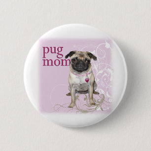 Pug Mum 6 Cm Round Badge