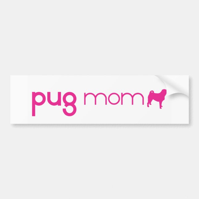 Pug Mum Bumper Sticker (Front)