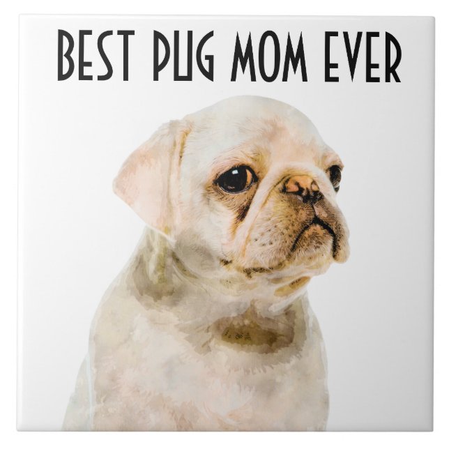 Pug Mum Ceramic Tile (Front)