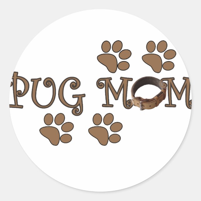 Pug Mum Classic Round Sticker (Front)