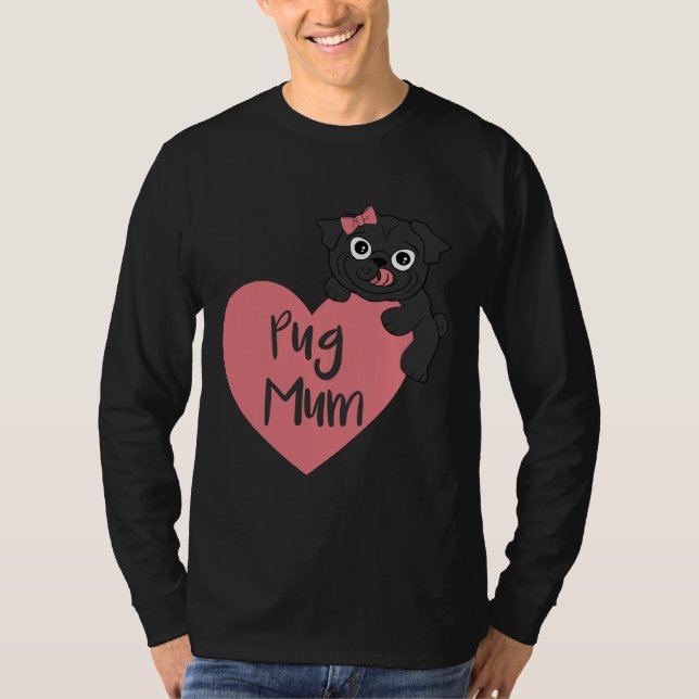 Pug Mum Love Heart Classic T-Shirt 233 (Front)
