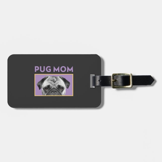 Pug Mum Luggage Tag (Front Horizontal)